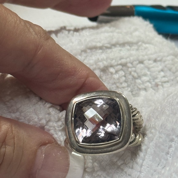 David Yurman rare 14mm Albion sterling Silver lavender amethyst Purple Ring 5.5 - Picture 9 of 11